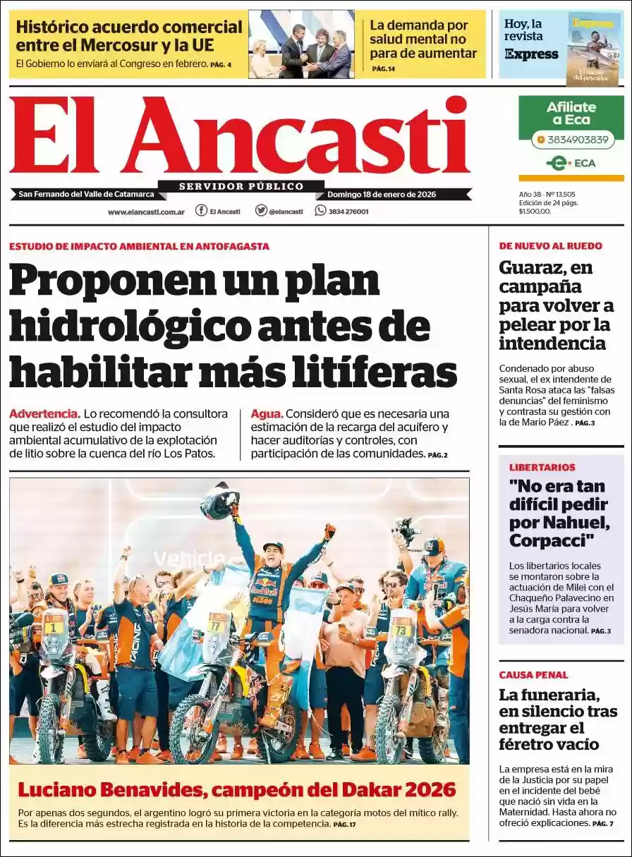 Estudios Max | IDENTIDAD PLAY - Tapa del diario Ancasti