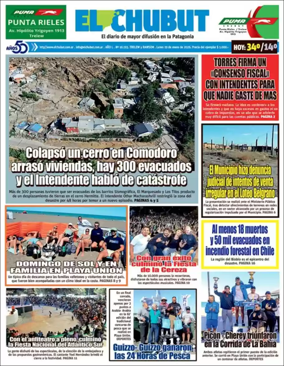 Estudios Max | IDENTIDAD PLAY - Tapa del diario El Chubut