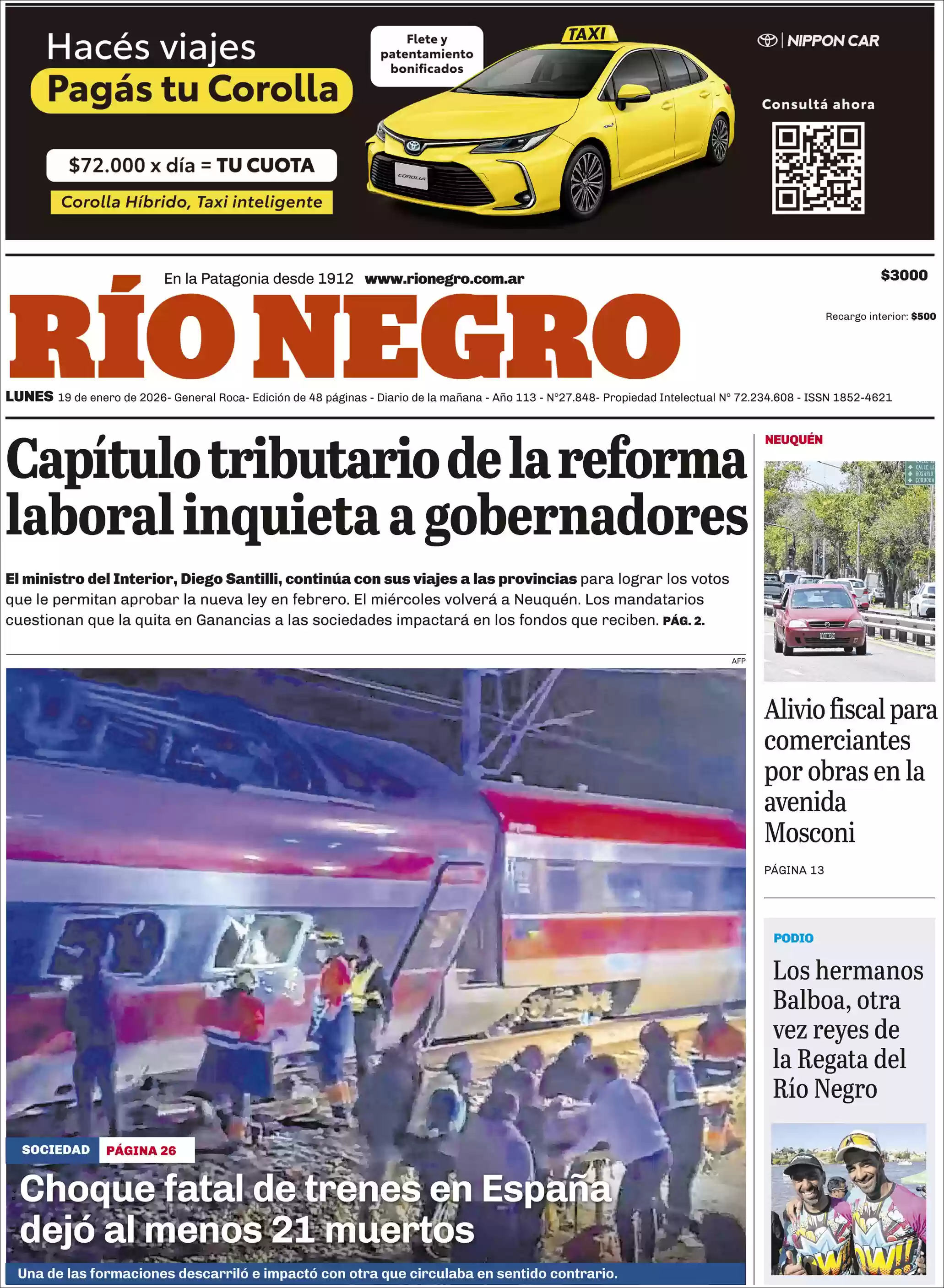 Estudios Max | IDENTIDAD PLAY - Tapa del diario Rio Negro